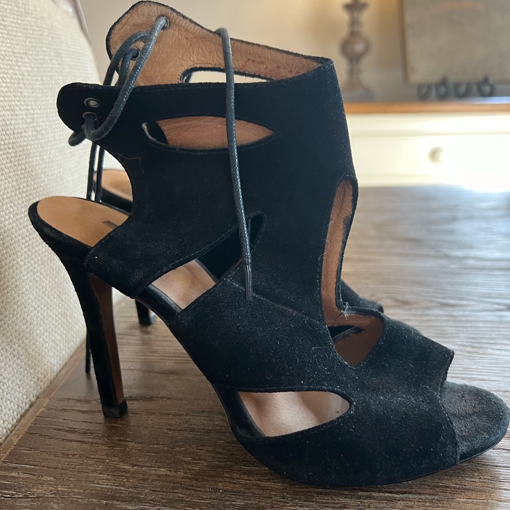 Black matiko suede heels size 38